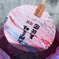 Mid-Autumn Festival Marbling Art PVC Round Fan DIY Kit for Calligraphy and Painting