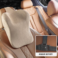 Memory Foam Car Neck Pillow Suede U-Shaped Headrest Lumbar Support Cushion