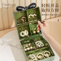 Portable Travel Jewelry Organizer Box with Compartments for Earrings, Necklaces, Rings, and Bracelets