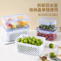 Japanese-Style Multi-functional Sealed Drain Fresh-keeping Box for Refrigerator and Microwave
