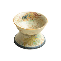 Blue and White Flint Red Ceramic Tea Filter Set with Auspicious Pattern, Chinese Retro Tea Strainer