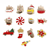 Christmas Dog Zinc Alloy Pendant Necklace Keychain for DIY Crafts