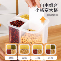 Multi-Compartment Cereal and Grain Storage Container with Lid