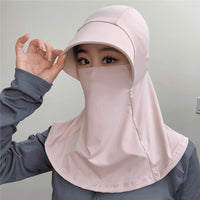 Women's Summer UV Protection Sun Hat with Wide Brim and Integrated Face Mask