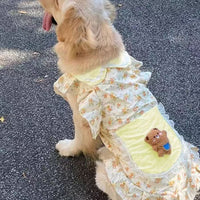 Floral Dog Dress for Medium to Large Breeds - Golden Retriever, Labrador, Samoyed, Border Collie