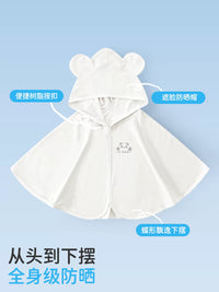 JINGQI Baby UPF50+ Sun Protection Cape for Summer, Breathable Ice Silk Thin Cloak for Newborns and Kids