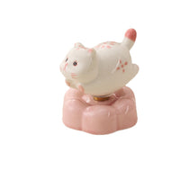 Ceramic Rotating Cute Animal Cat Desktop Ornament for Office Stress Relief