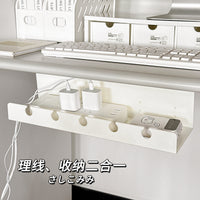 Wall-Mounted Power Strip Holder and Cable Organizer for Desk and Under-Desk Cable Management, No-Drill Installation