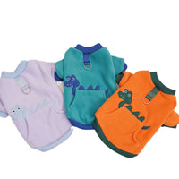 Pet Fleece Hoodie for Small Dogs and Cats - Winter Warm Dinosaur Design
