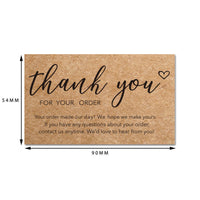50-Pack Kraft Paper Thank You Cards with Blank Space for Messages and Decorations