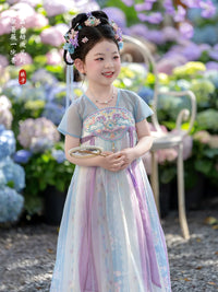 Girls' Hanfu Dress Summer Chinese Style Princess Costume Thin Fairy Ancient Style Performance Skirt