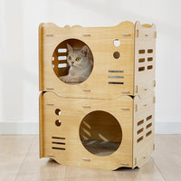 Meow Immortal Cat House Corrugated Cardboard Cat Scratcher Bed for Indoor Cats