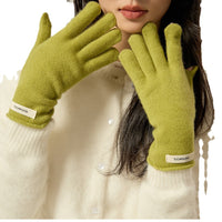 Upgraded 100% Pure Wool Touchscreen Gloves for Women - Warm Winter Cycling Full Finger Gloves