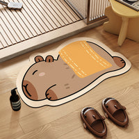 Capybara Diatomaceous Earth Bath Mat Super Absorbent Non-Slip Bathroom Floor Mat
