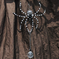 Halloween Black and White Spider Crystal Pendant Ornament