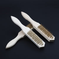 Wire Brush Set with Wooden Handle for Polishing, Rust Removal, and Industrial Cleaning