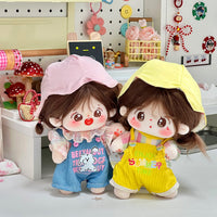 20cm Cotton Doll Clothes Spring Outing Series Overalls for Normal and Chubby Body Dolls