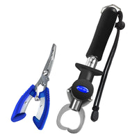 Fishing Lip Gripper with Scale and Ruler, Stainless Steel Fish Holder Tool, Lightweight Fish Grabber for Lure Fishing
