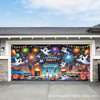 Ghost Skeleton Dance Halloween Garage Door Banner Polyester Festival Outdoor Decoration for Home Yard