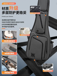 MOONWALK 10th Anniversary Electric Guitar/Bass Gig Bag with Wheels, Thickened Padded Case for 40-41 Inch Instruments