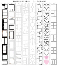 Basic Frame Washi Tape for DIY Crafts and Decoration, 5m Length