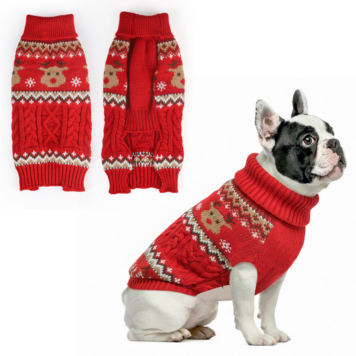 Christmas Bear Biscuit Pet Sweater Jacquard Knitwear for Dogs