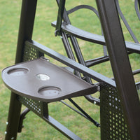 Outdoor Patio Swing Chair with Canopy, 3-Seater Garden Hammock Glider for Yard Balcony