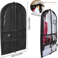 Kids Garment Bag with Zipper, Multi-Pocket Dance Costume Dust Cover, Thick Non-Woven Fabric