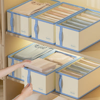 Fabric Clothes Storage Box with Compartments for Wardrobe Organization