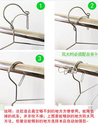 Automatic Buckle Windproof Clothes Hangers, Heavy-Duty Anti-Slip Drying Rack for Outdoor Use