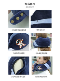 Cartoon U-Shaped Memory Foam Travel Neck Pillow for Airplanes and High-Speed Trains