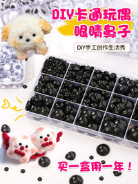 Flat Black Round Safety Eyes for DIY Craft Doll Making and Amigurumi
