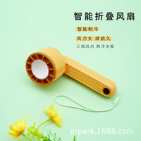 Mini Foldable Handheld Cooling Fan with Ice Compress Function, Portable USB Rechargeable for Outdoor Travel