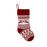 Christmas Knitted Stocking Gift Bag with Jacquard Pattern for Holiday Decor