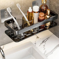 No-Drill Space Aluminum Bathroom Corner/Rectangle Storage Shelf Wall Mounted Organizer