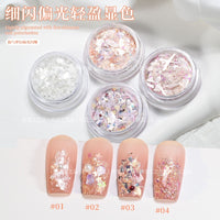 Iridescent Opal Pearl Nail Art Flakes for Christmas Decorations