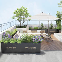 Outdoor Planter Box Large Flower Pot Balcony Planting Container for Patio Garden Terrace
