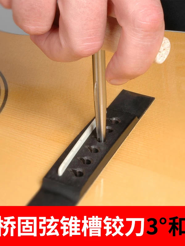 Acoustic Guitar Bridge Pin Hole Reamer Tool Set for Repair and Creation, 3 and 5 Degree