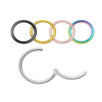 316L Stainless Steel Seamless Hoop Ring for Nose, Lip, and Ear Piercings