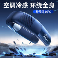 Portable Neck Fan with Semiconductor Cooling, Long-Lasting Battery, Personal Air Conditioner for Outdoor Summer Use