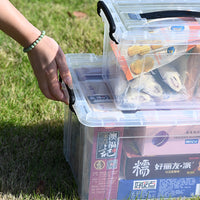 Large Capacity Clear Plastic Storage Box with Lid and Handle for Clothes and Snacks