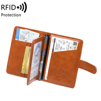 RFID Blocking Soft Leather Passport Holder Wallet for Travel