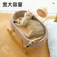 Meow Wonderland Cat Hammock Bed with Cooling Mat, Breathable Pet Lounger for Summer
