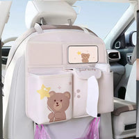 Car Backseat Organizer with Tissue Holder for Kids, Multi-functional Storage Bag for Vehicle Seat Back