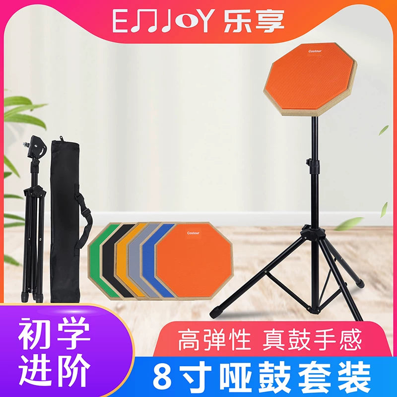 8-inch Silicone Drum Practice Pad Set with Metronome for Beginners Silent Drumming Training