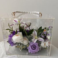 Acrylic Flower Display Box with Lid for DIY Crafts, Wedding Favors, and Jewelry