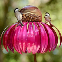 Hummingbird Feeder Outdoor Garden Flower Bird Feeder Metal Nectar Dispenser for Wild Birds