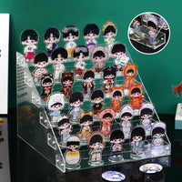 Acrylic Tiered Display Stand for Badges, Postcards, and Cosmetics
