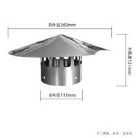 Stainless Steel Rain Cap for Chimney Flue Pipe, Anti-Downdraft Exhaust Vent Cover for Camping Stove