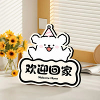 Welcome Home Dog Figurine Desktop Ornament for Entryway Living Room Decor